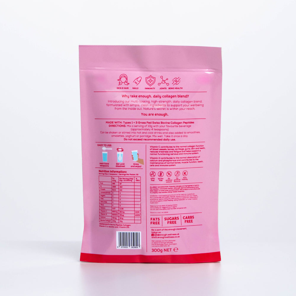 collagen powder reverse of single pack