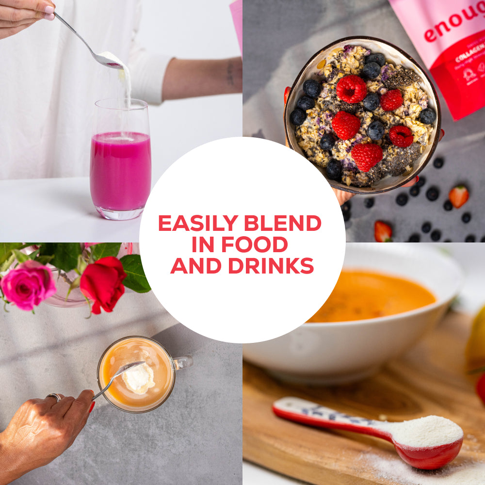 Collagen for Menopause being easily added to food and drinks